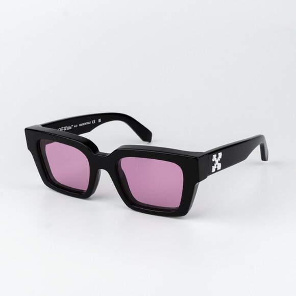 Off-White VIRGIL Women Sunglasses Black Pink Square OERI008 1030 NEW AUTHENTIC - Picture 3 of 12